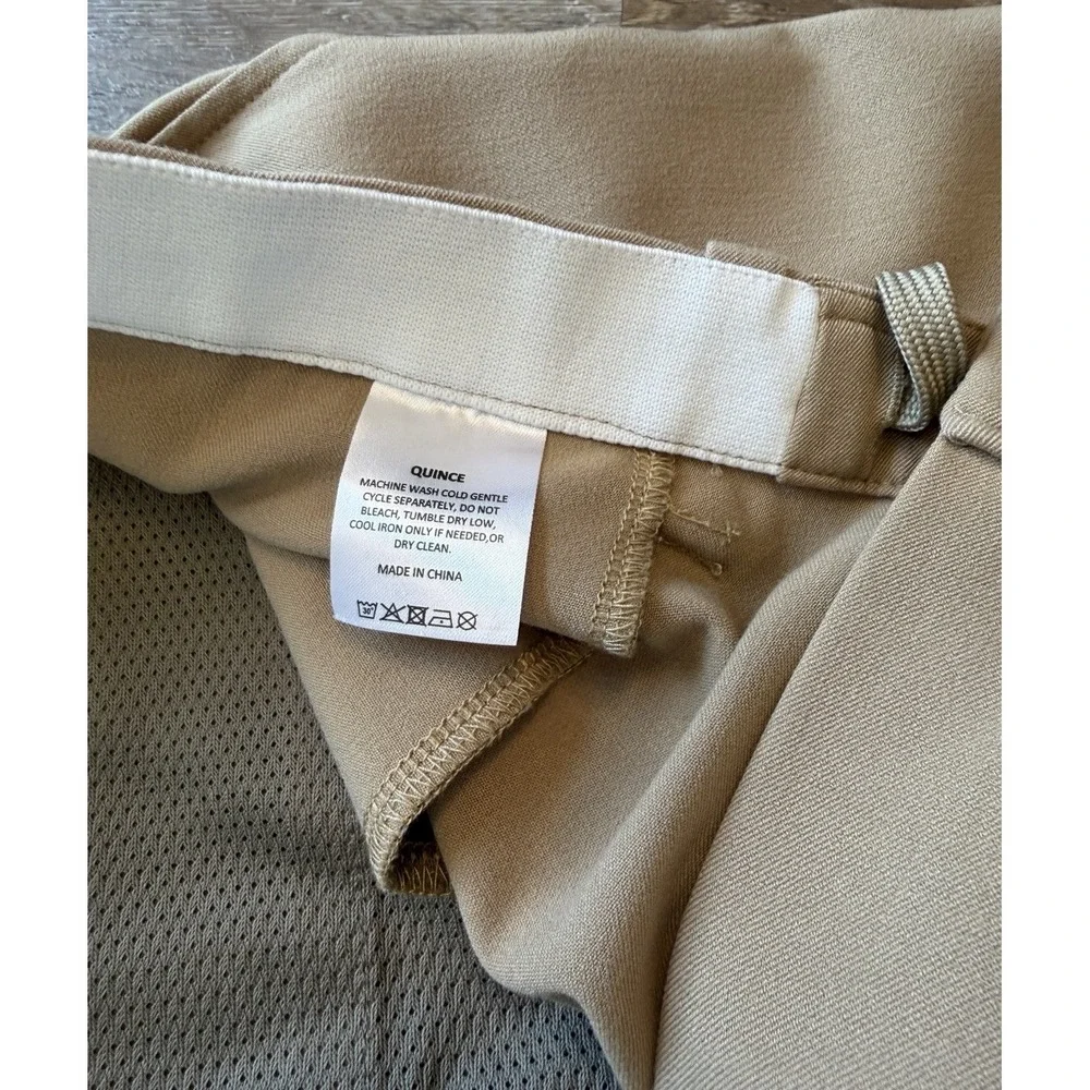 Quince Ultra Stretch 24/7 Smart Chino Pants Mens 36x30 Beige Drawstrings Preppy